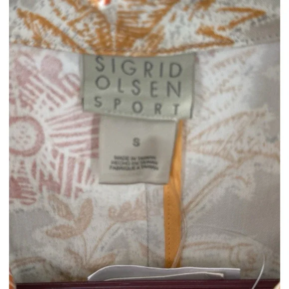 Sigrid Olsen Sport Women’s Long Blazer Cream Orange Floral Size Small - Picture 5 of 10